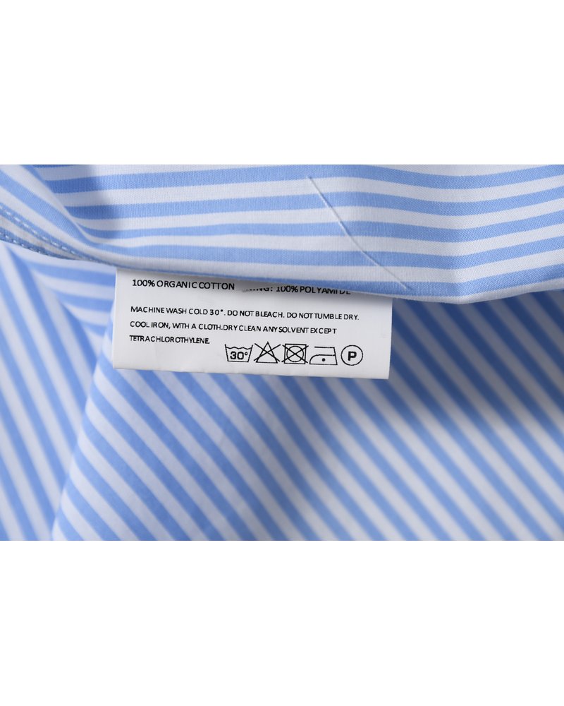 UNISEX PRINTED STRIPED SHIRT -BLUE-
