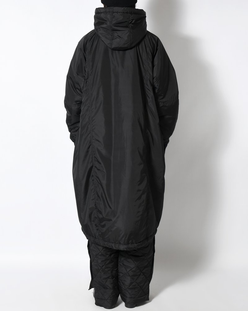 UNISEX PADDED LONG DOUBLE COAT -BLACK-