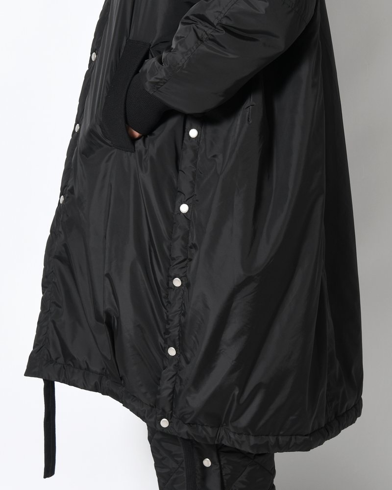 UNISEX PADDED LONG DOUBLE COAT -BLACK-