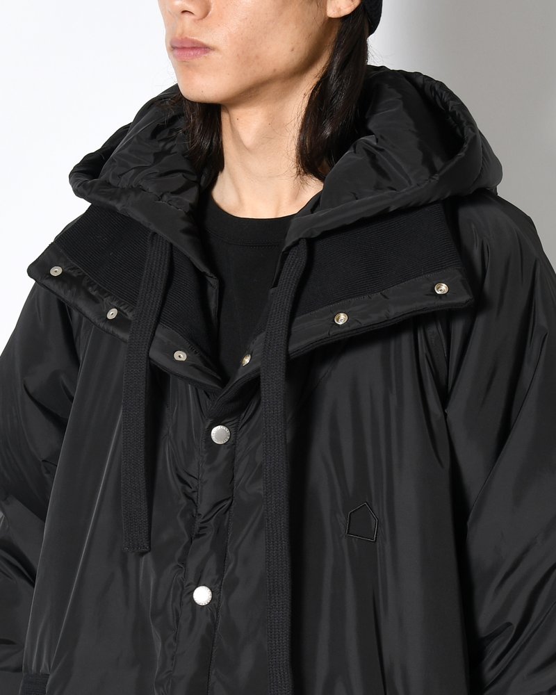 UNISEX PADDED LONG DOUBLE COAT -BLACK-