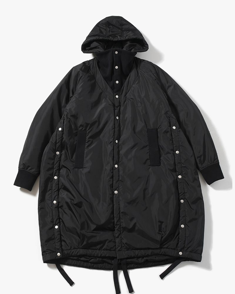 UNISEX PADDED LONG DOUBLE COAT -BLACK-