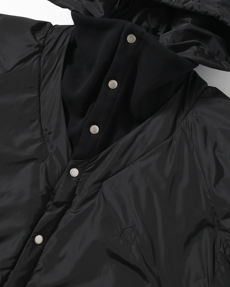 UNISEX PADDED LONG DOUBLE COAT -BLACK-