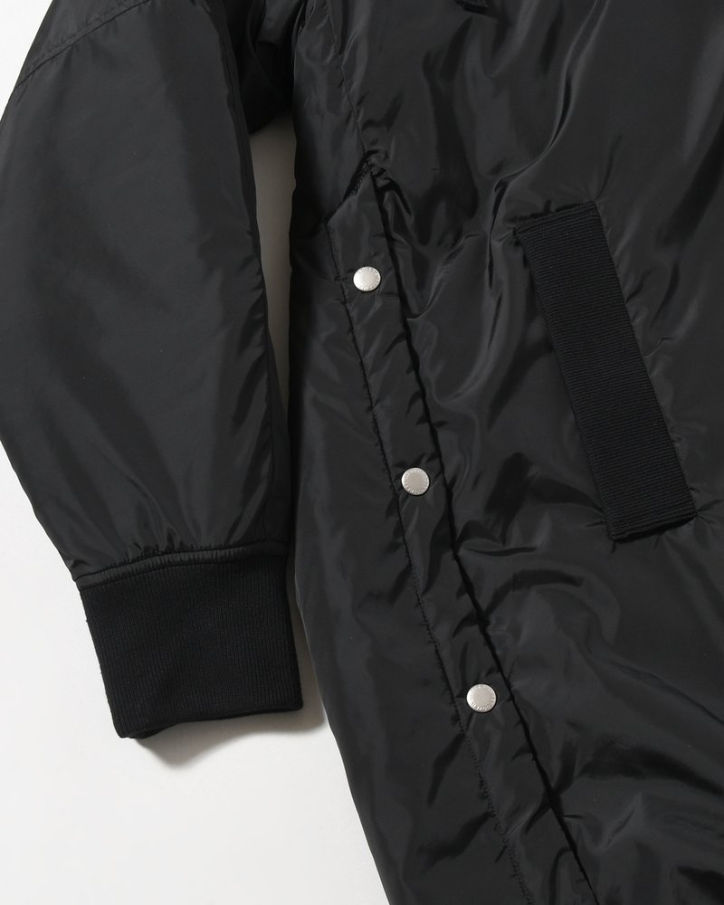 UNISEX PADDED LONG DOUBLE COAT -BLACK-