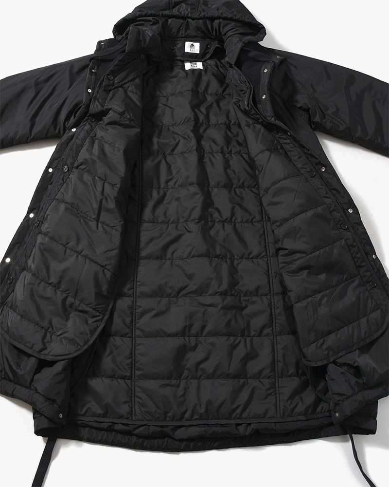 UNISEX PADDED LONG DOUBLE COAT -BLACK-