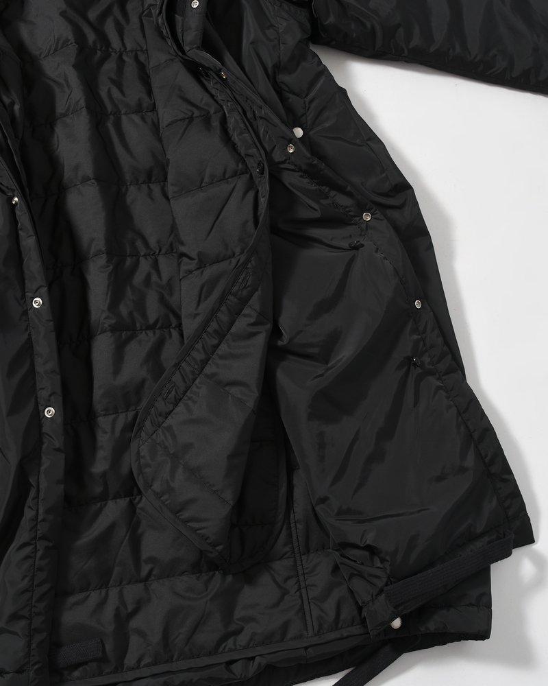 UNISEX PADDED LONG DOUBLE COAT -BLACK-