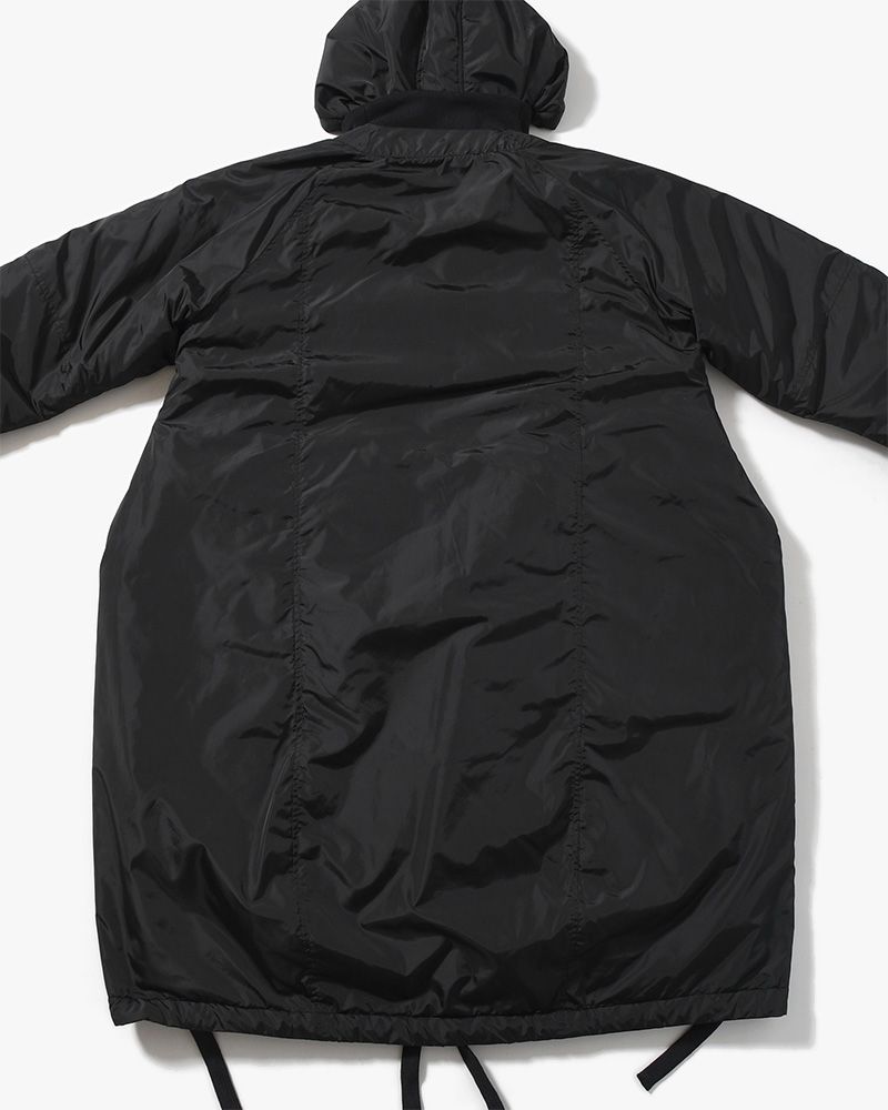 UNISEX PADDED LONG DOUBLE COAT -BLACK-