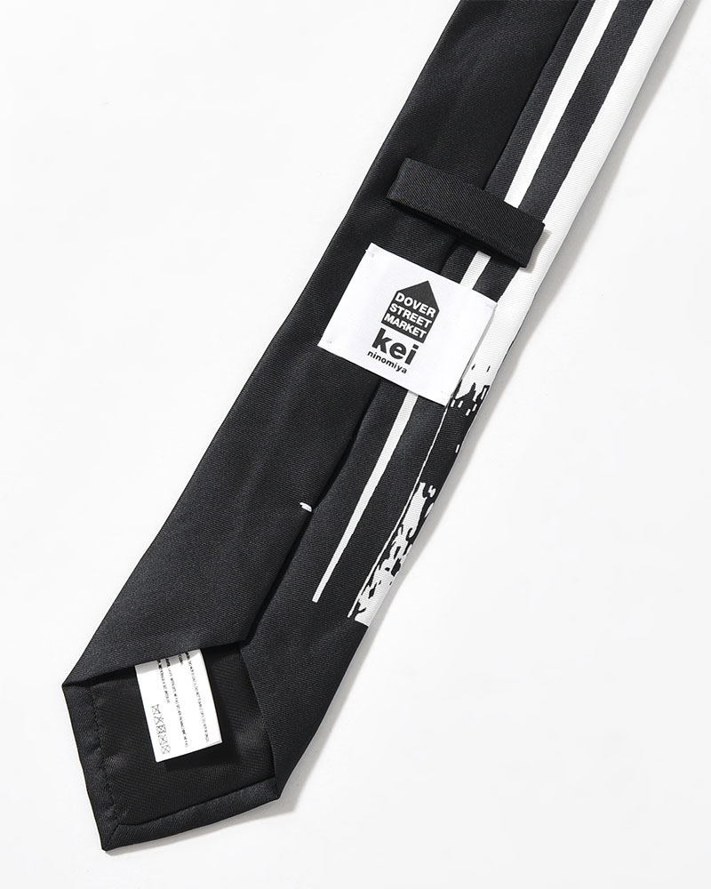 UNISEX STRIPES PRINTED TIE STRAP CLOSURE -BLACK/WHITE-