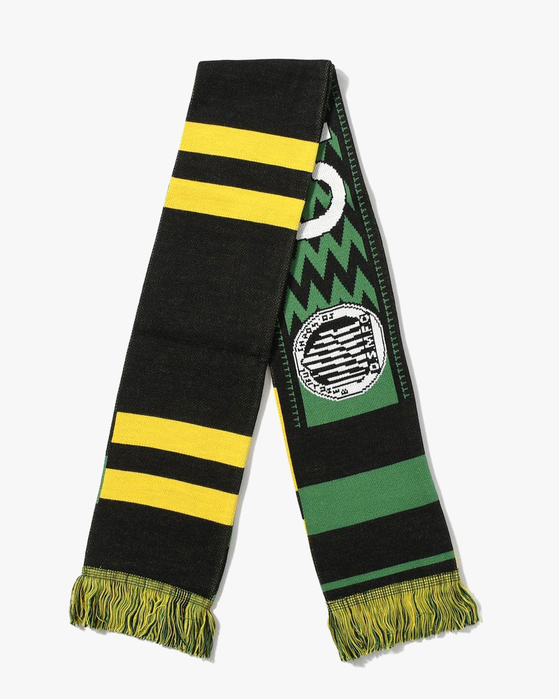 UNISEX CHAOS FOOTBALL SCARF -BLACK/GREEN/YELLOW-