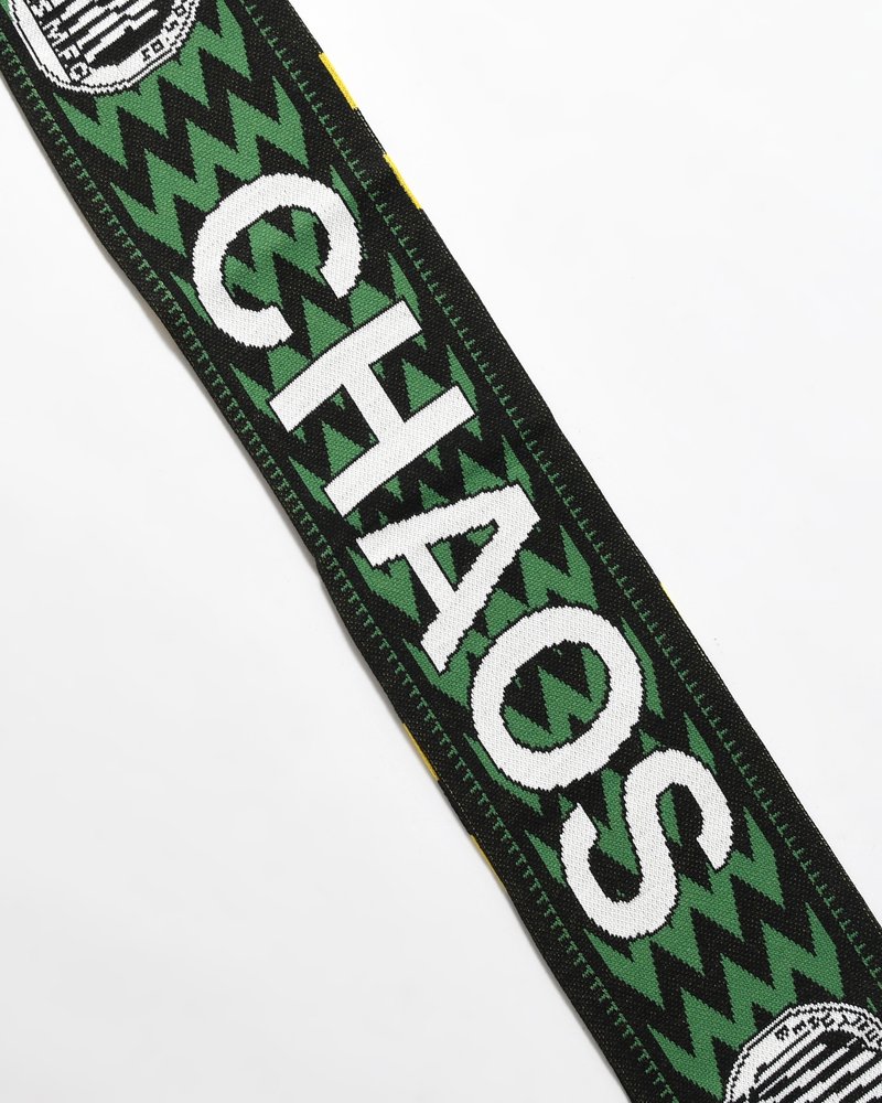 UNISEX CHAOS FOOTBALL SCARF -BLACK/GREEN/YELLOW-