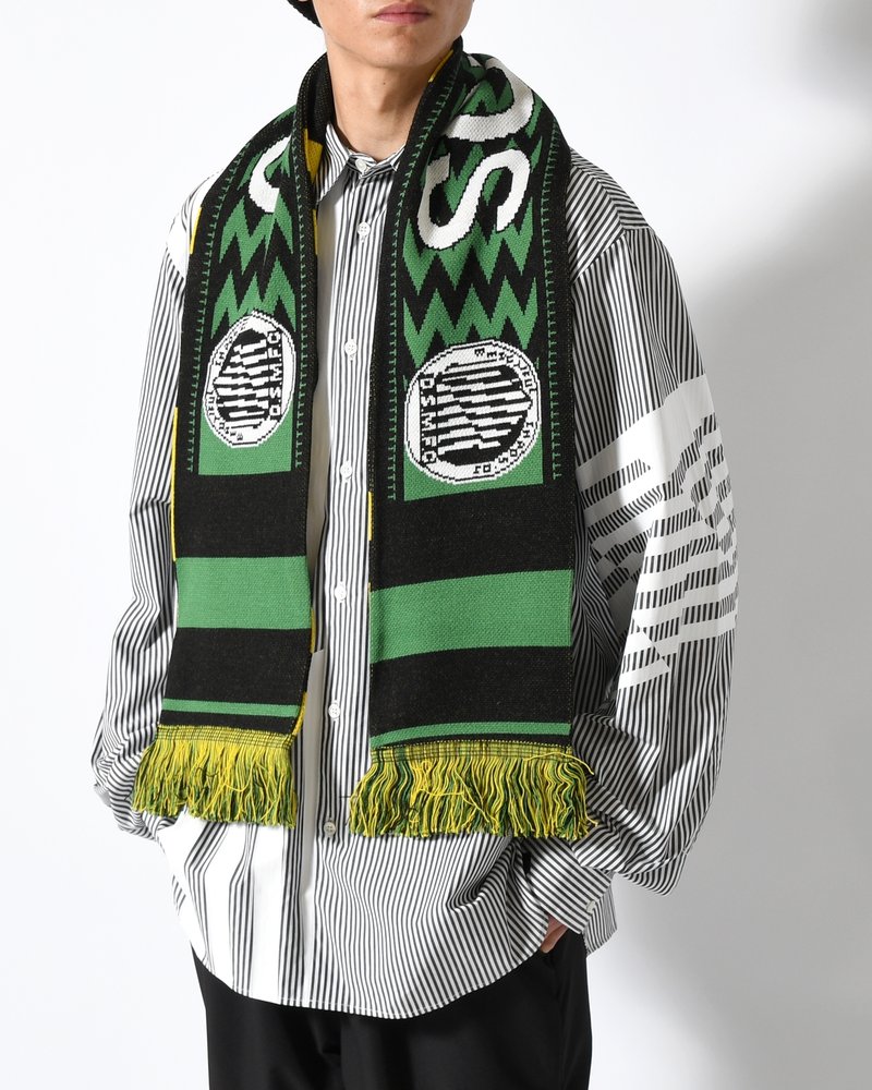 UNISEX CHAOS FOOTBALL SCARF -BLACK/GREEN/YELLOW-