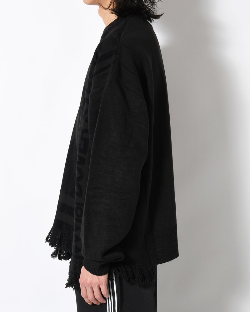 UNISEX 4 TONAL SCARVES PATCHWORK CREWNECK -BLACK-