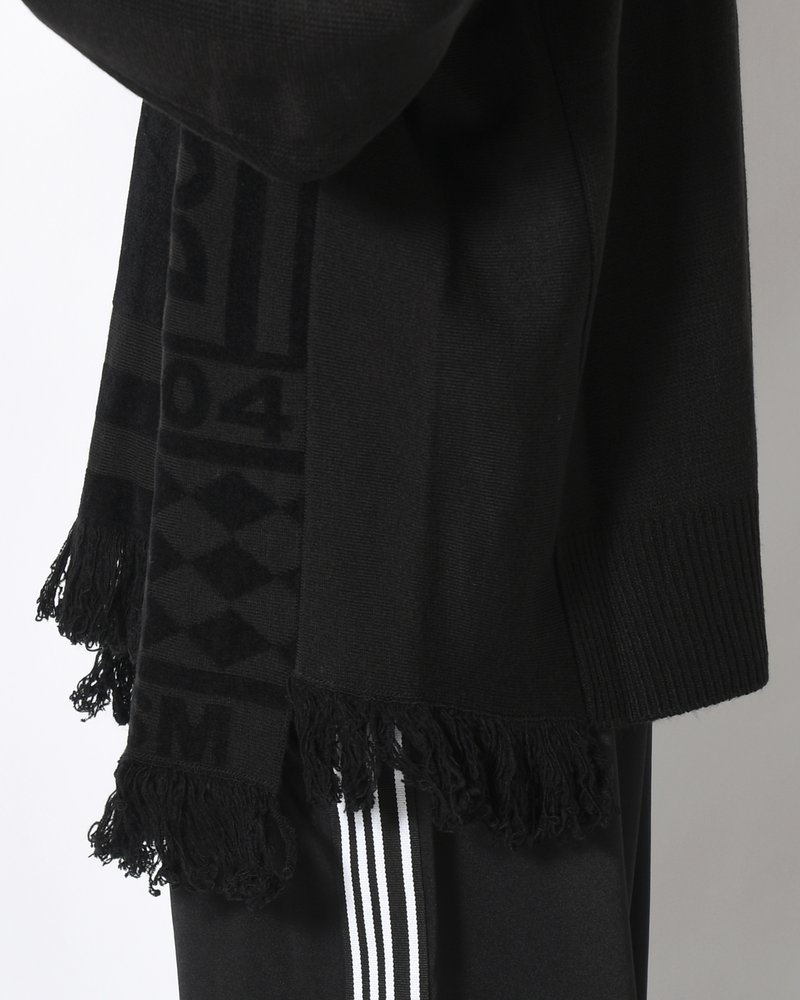 UNISEX 4 TONAL SCARVES PATCHWORK CREWNECK -BLACK-
