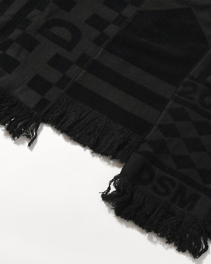 UNISEX 4 TONAL SCARVES PATCHWORK CREWNECK -BLACK-