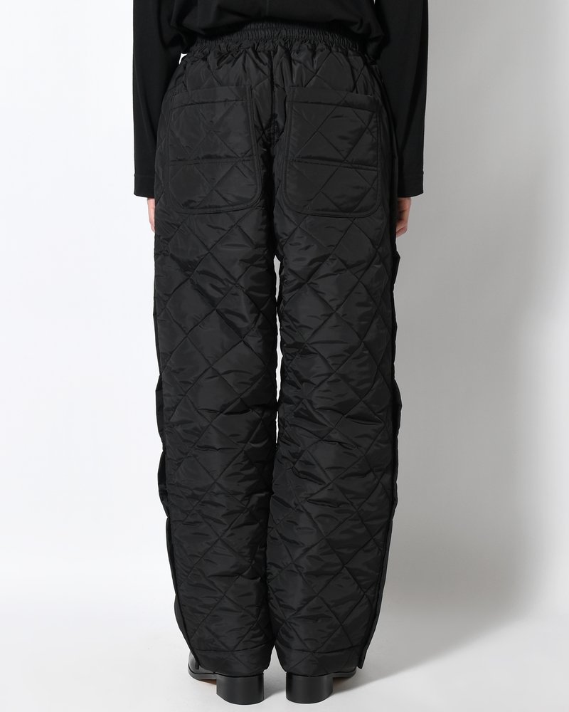 UNISEX QUILTED PANTS -BLACK-