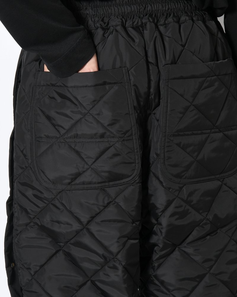 UNISEX QUILTED PANTS -BLACK-