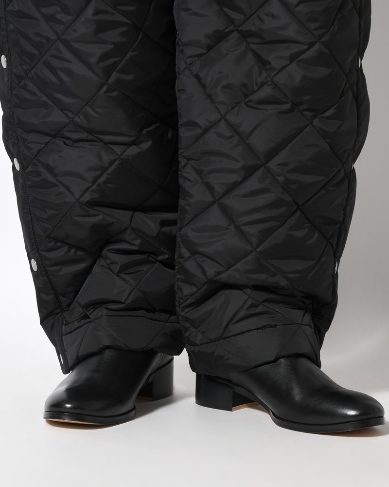 UNISEX QUILTED PANTS -BLACK-
