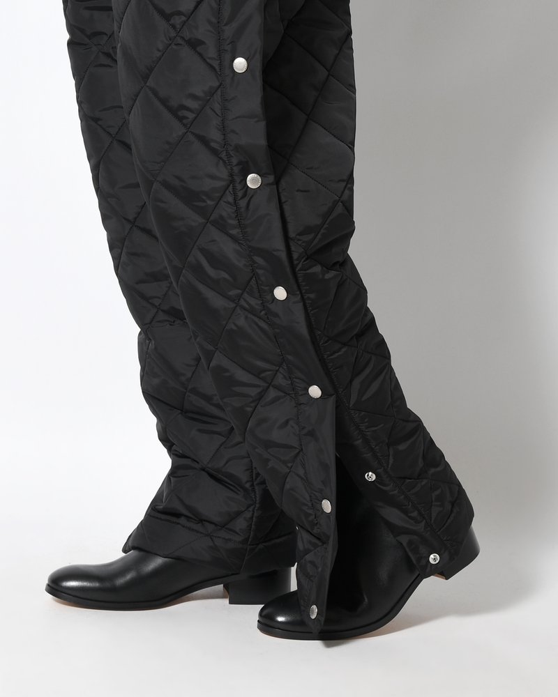 UNISEX QUILTED PANTS -BLACK-