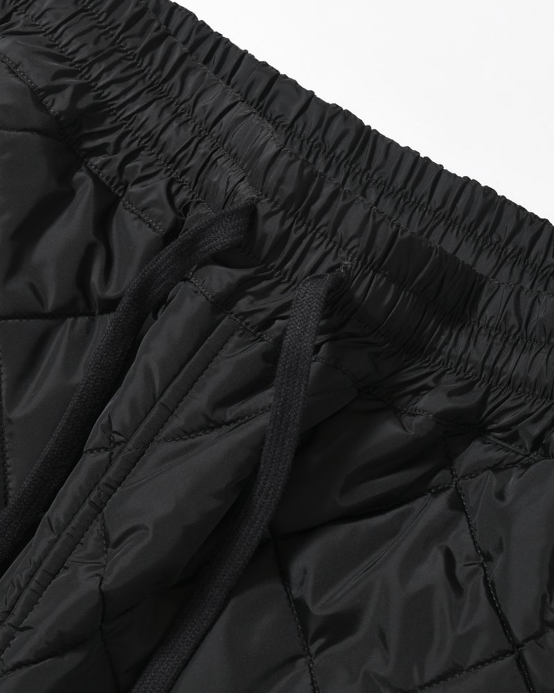 UNISEX QUILTED PANTS -BLACK-