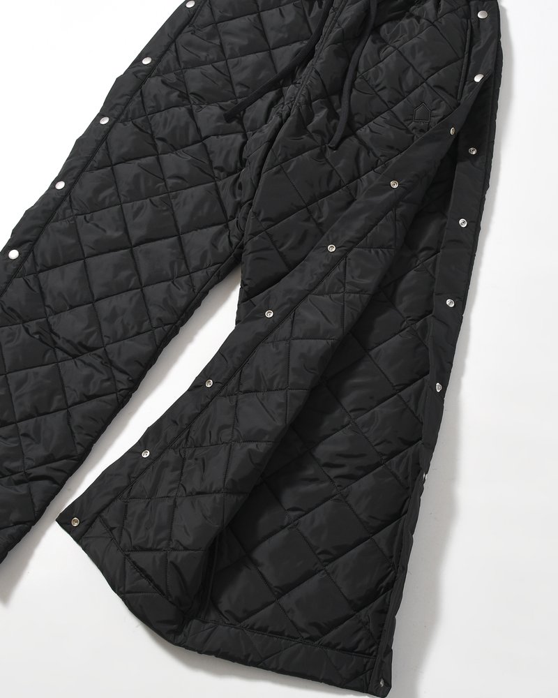 UNISEX QUILTED PANTS -BLACK-