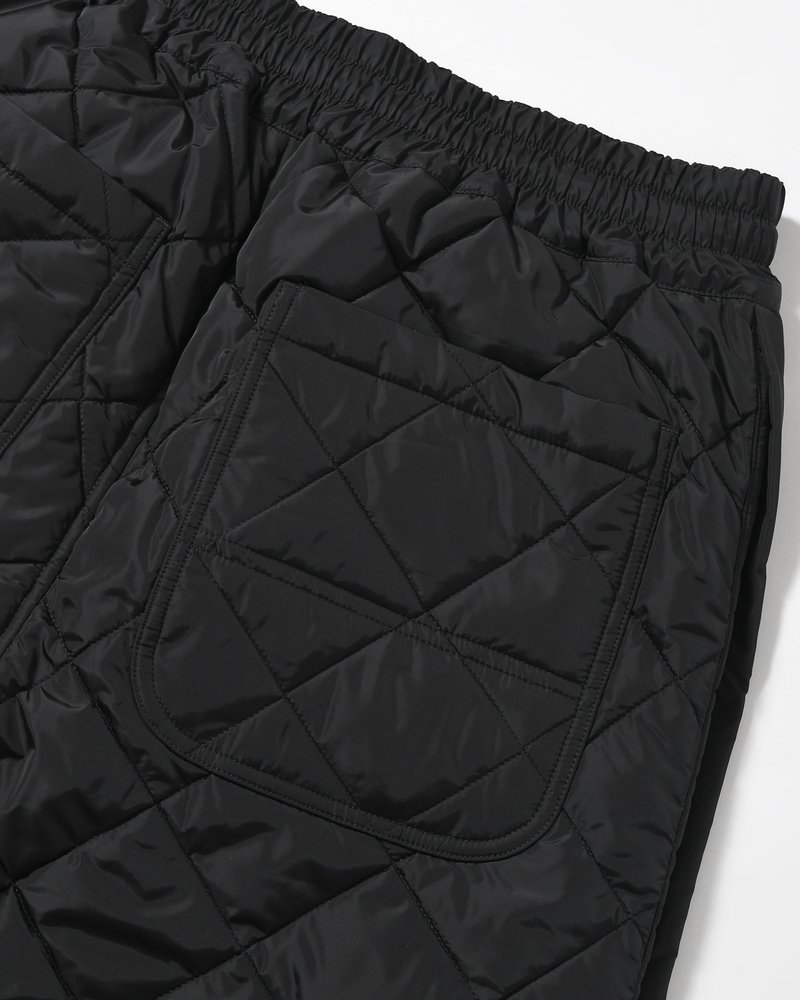 UNISEX QUILTED PANTS -BLACK-