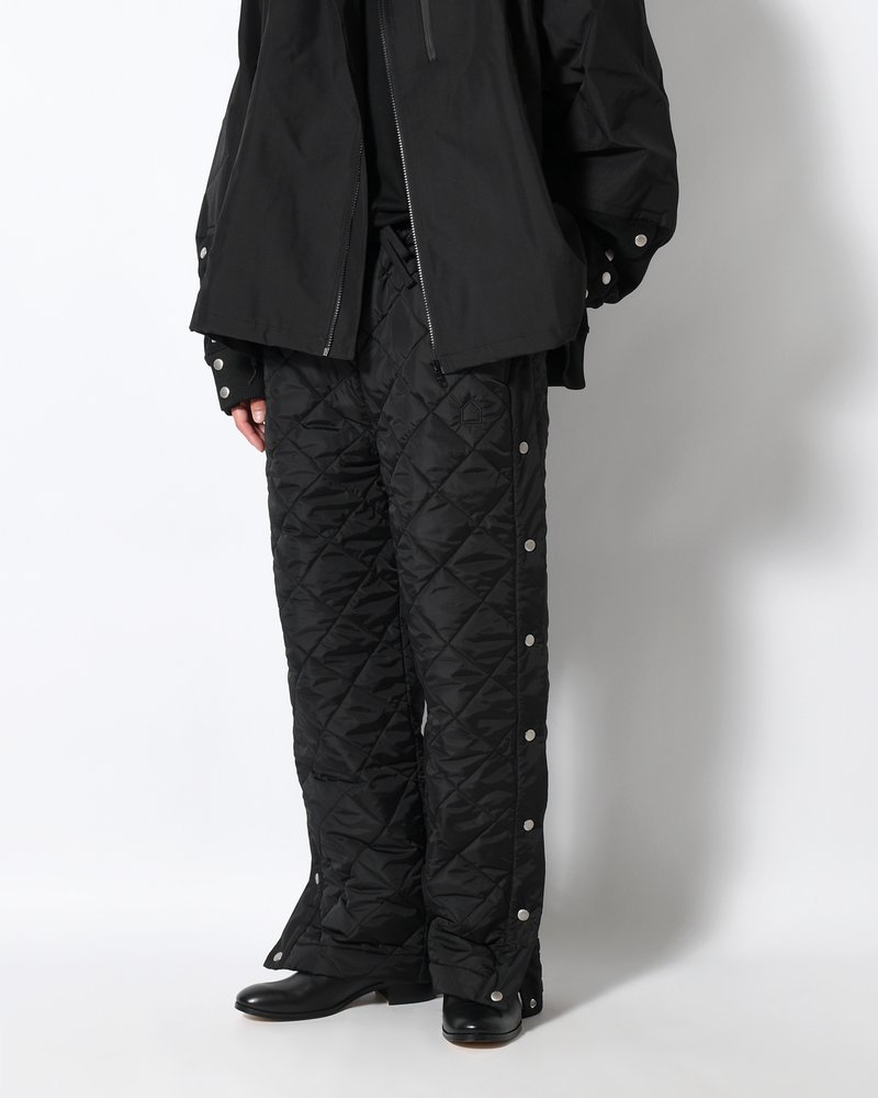 UNISEX QUILTED PANTS -BLACK-