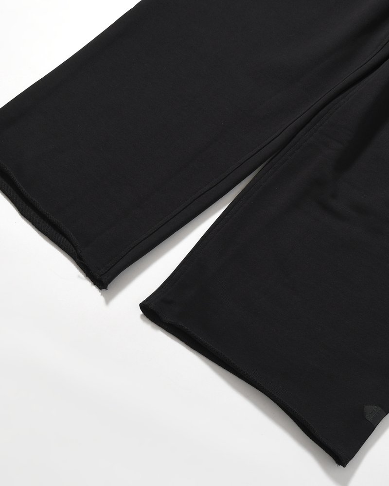 UNISEX PLEATED PANTS BACK PILE -BLACK-