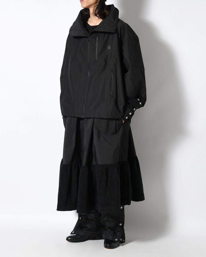 UNISEX POLAR x TECHNICAL NYLON SKIRT -BLACK-