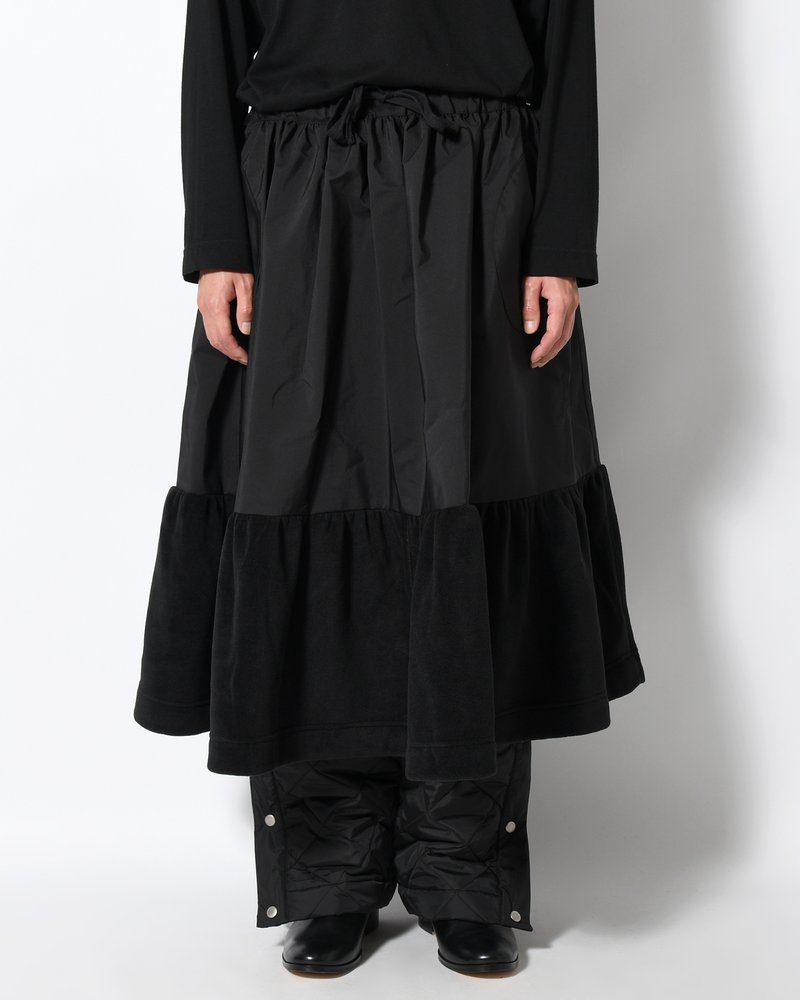 UNISEX POLAR x TECHNICAL NYLON SKIRT -BLACK-