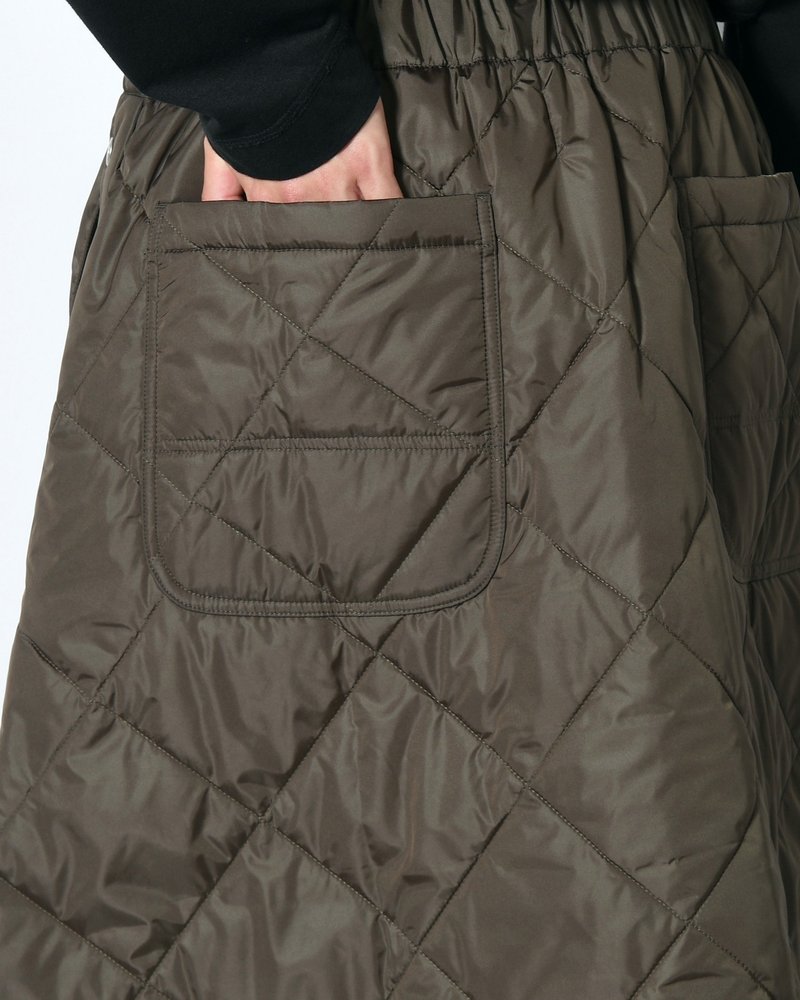 UNISEX QUILTED SKIRT -KHAKI-