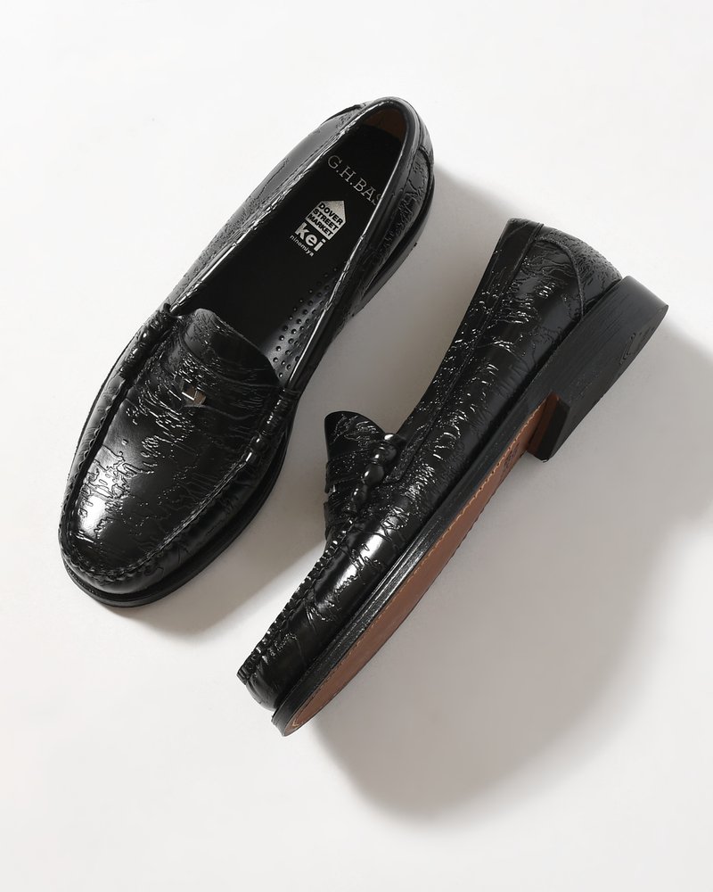 MEN CAMO G.H. BASS LARSON 'PENNY LOAFERS' x DSM -BLACK-
