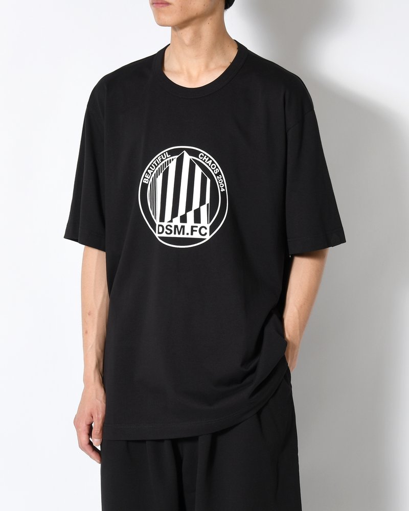 UNISEX LARGE EMBLEM PRINT SHORTSLEEVE TEE -BLACK-