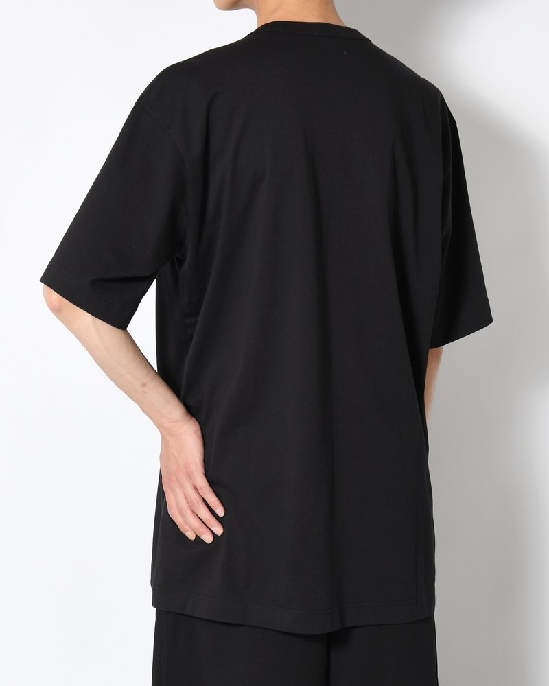 UNISEX LARGE EMBLEM PRINT SHORTSLEEVE TEE -BLACK-