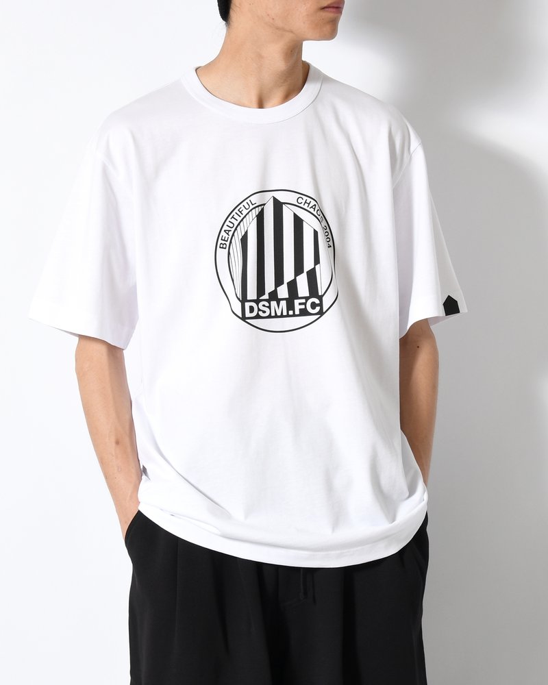 UNISEX LARGE EMBLEM PRINT SHORTSLEEVE TEE -WHITE-