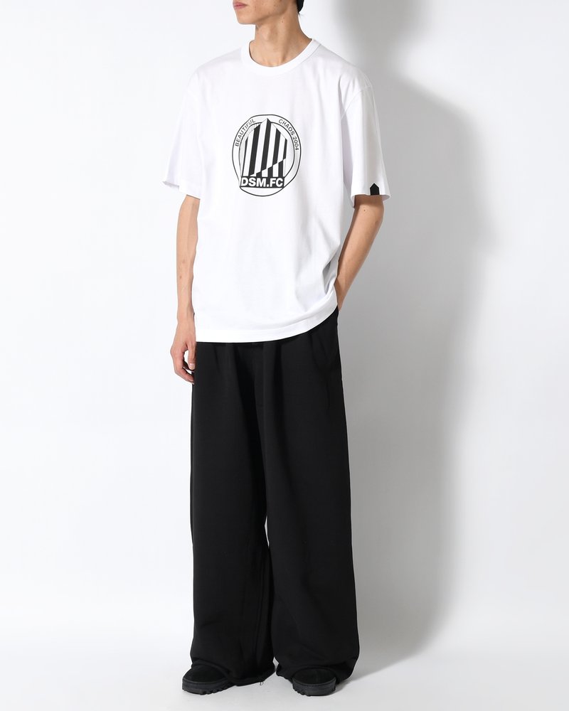 UNISEX LARGE EMBLEM PRINT SHORTSLEEVE TEE -WHITE-