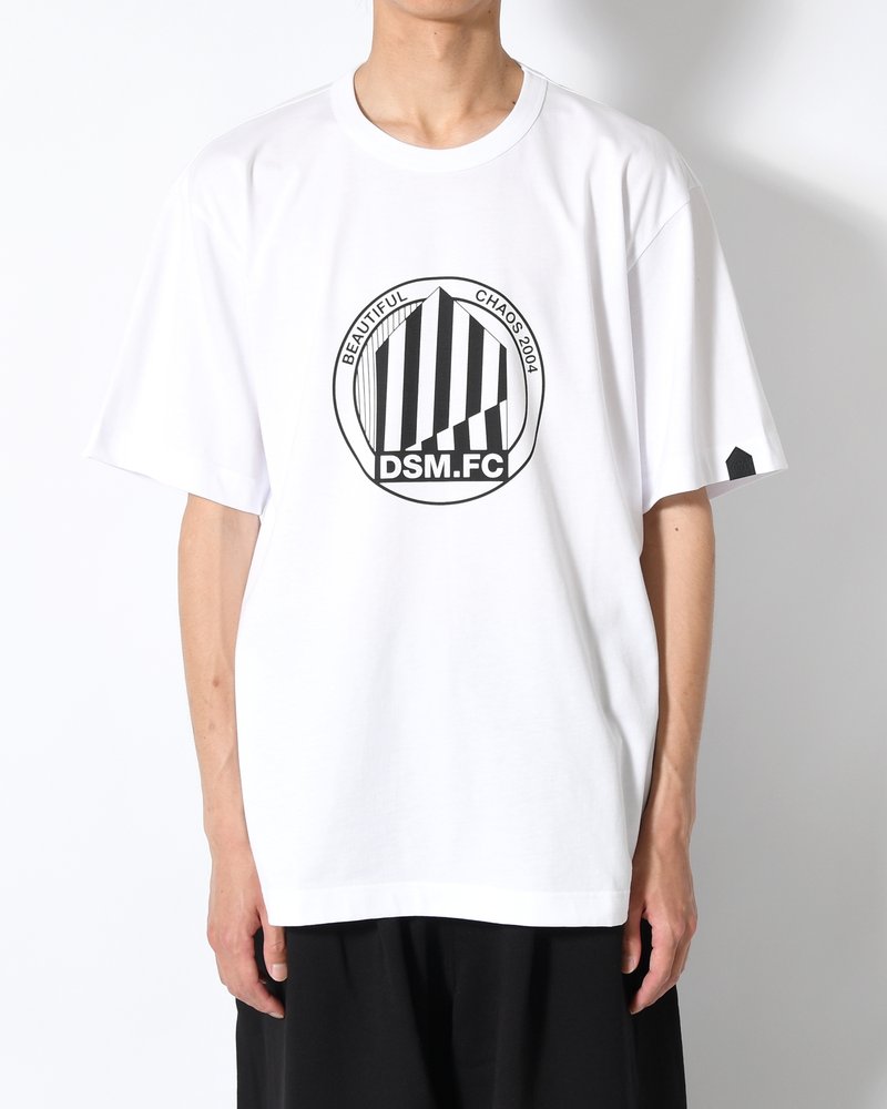 UNISEX LARGE EMBLEM PRINT SHORTSLEEVE TEE -WHITE-