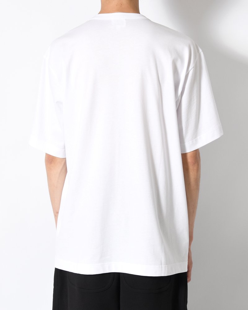 UNISEX LARGE EMBLEM PRINT SHORTSLEEVE TEE -WHITE-