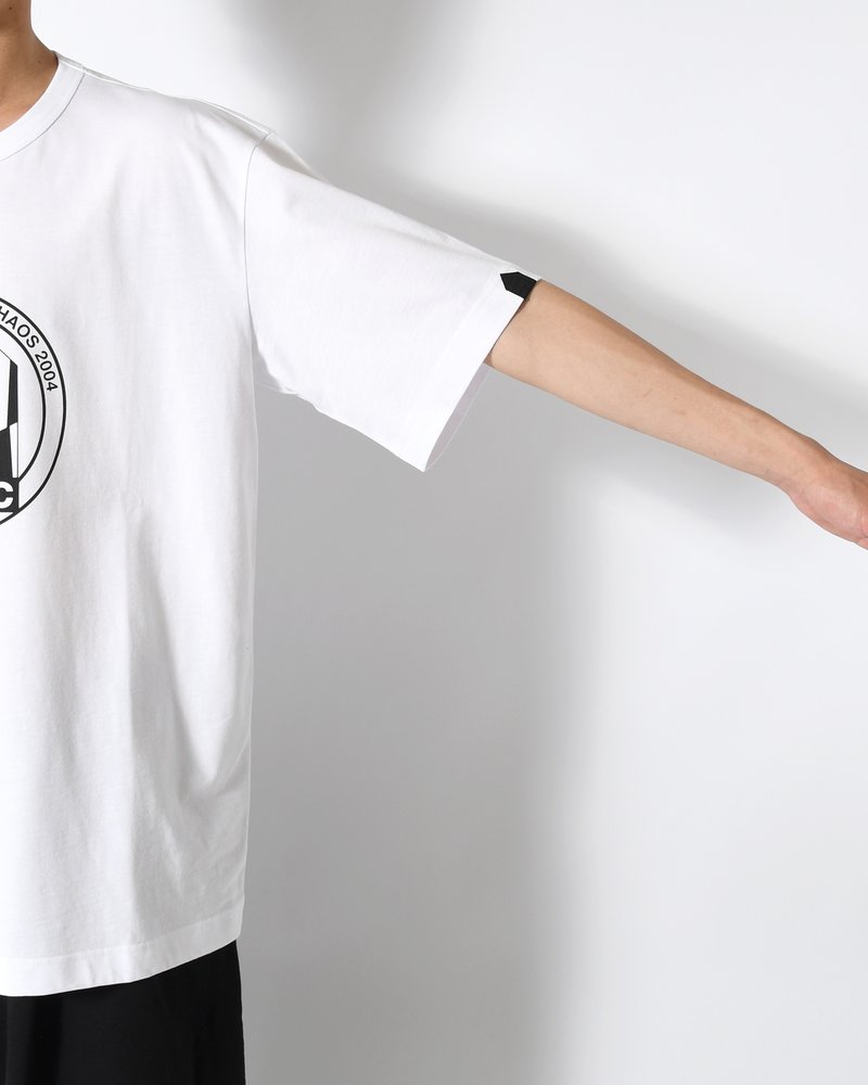 UNISEX LARGE EMBLEM PRINT SHORTSLEEVE TEE -WHITE-