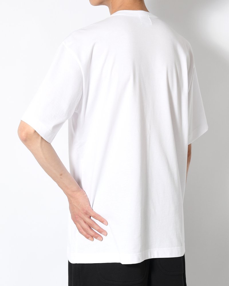 UNISEX LARGE EMBLEM PRINT SHORTSLEEVE TEE -WHITE-