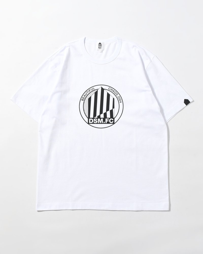 UNISEX LARGE EMBLEM PRINT SHORTSLEEVE TEE -WHITE-