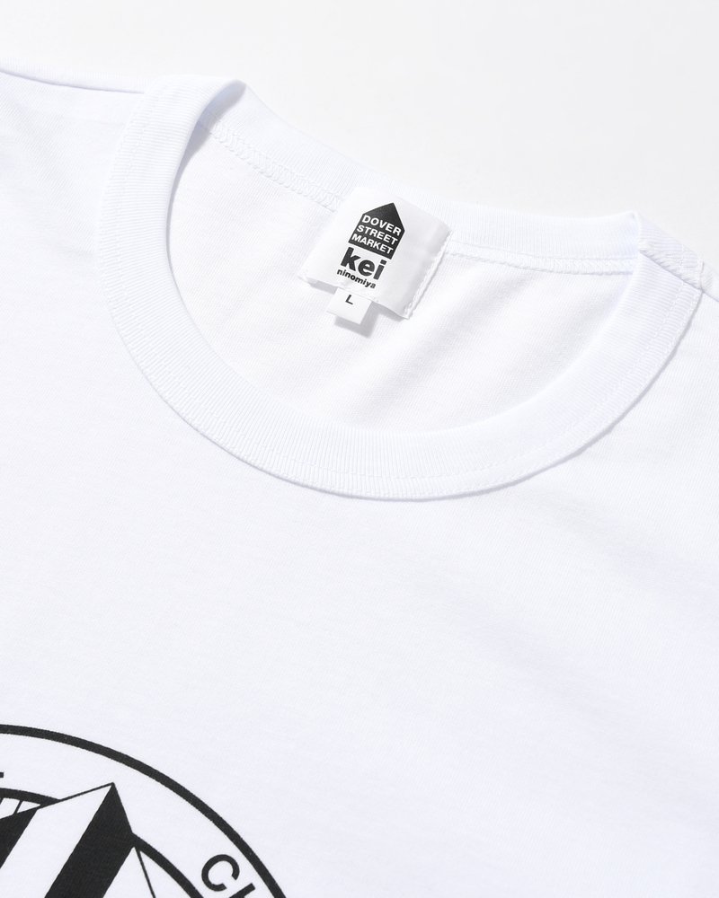 UNISEX LARGE EMBLEM PRINT SHORTSLEEVE TEE -WHITE-