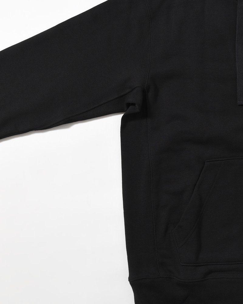 UNISEX HUT EMBROIDERY ZIPPED HOODIE -BLACK-