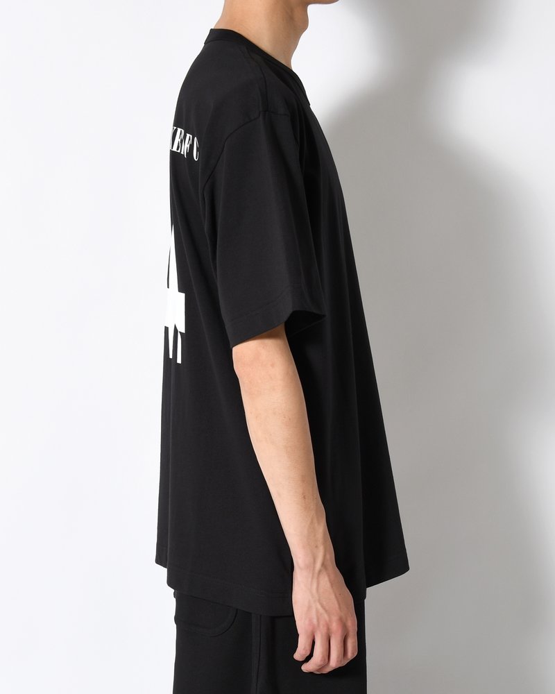 UNISEX FOOTBALL BACK PRINT SHORTSLEEVE TEE -BLACK-