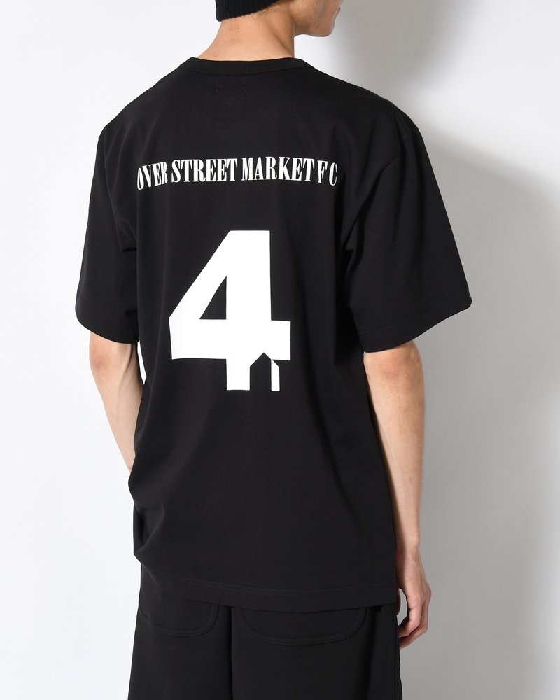 UNISEX FOOTBALL BACK PRINT SHORTSLEEVE TEE -BLACK-