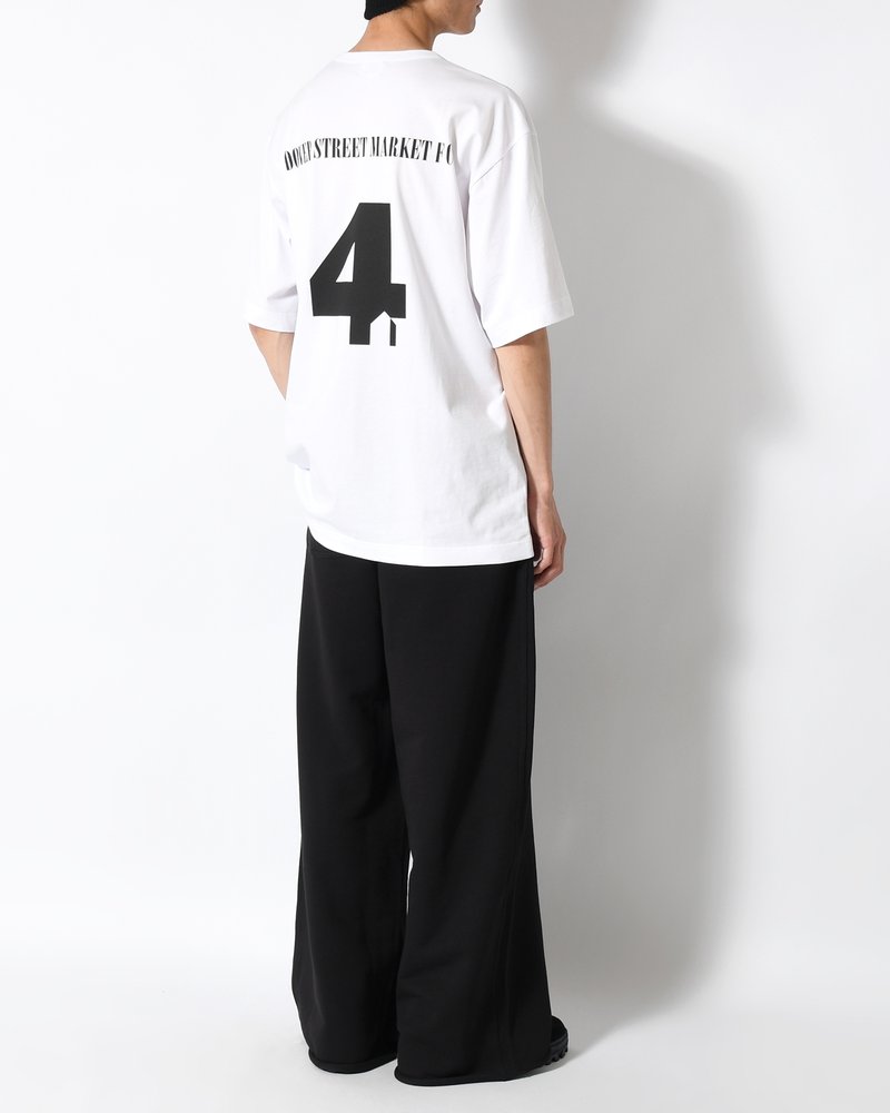 UNISEX FOOTBALL BACK PRINT SHORTSLEEVE TEE -WHITE-