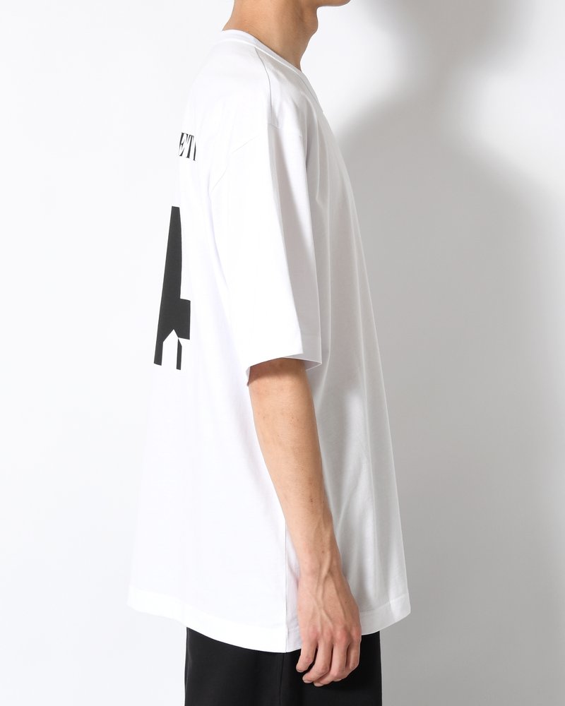 UNISEX FOOTBALL BACK PRINT SHORTSLEEVE TEE -WHITE-