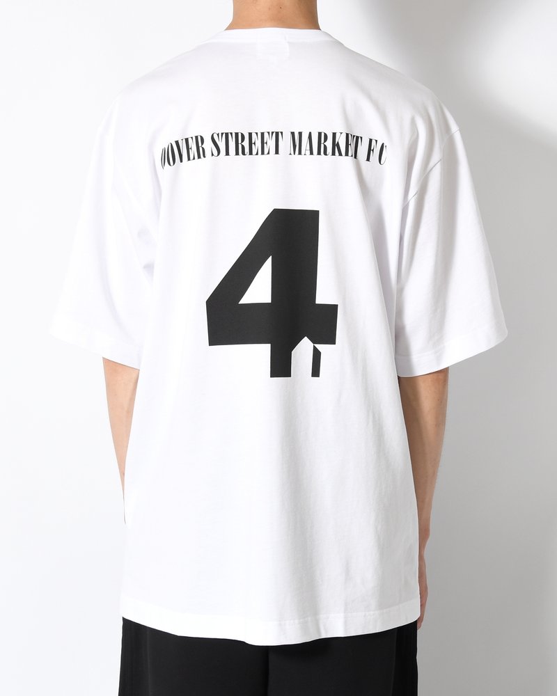 UNISEX FOOTBALL BACK PRINT SHORTSLEEVE TEE -WHITE-