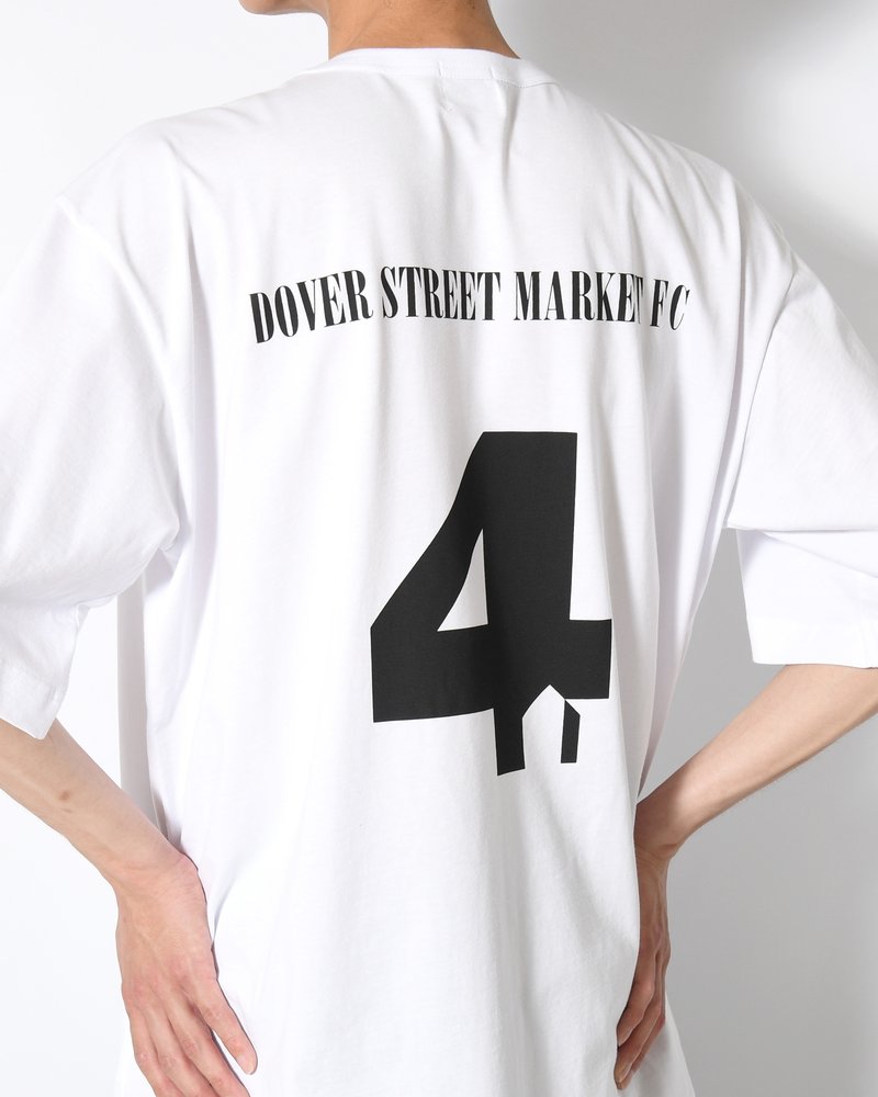 UNISEX FOOTBALL BACK PRINT SHORTSLEEVE TEE -WHITE-