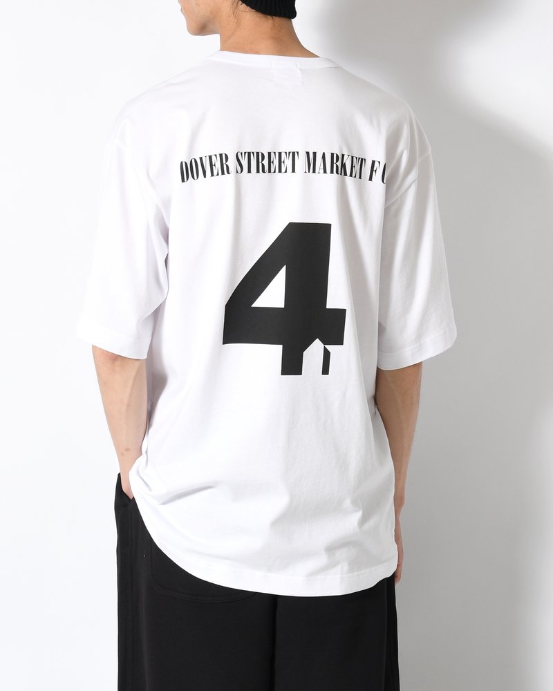 UNISEX FOOTBALL BACK PRINT SHORTSLEEVE TEE -WHITE-