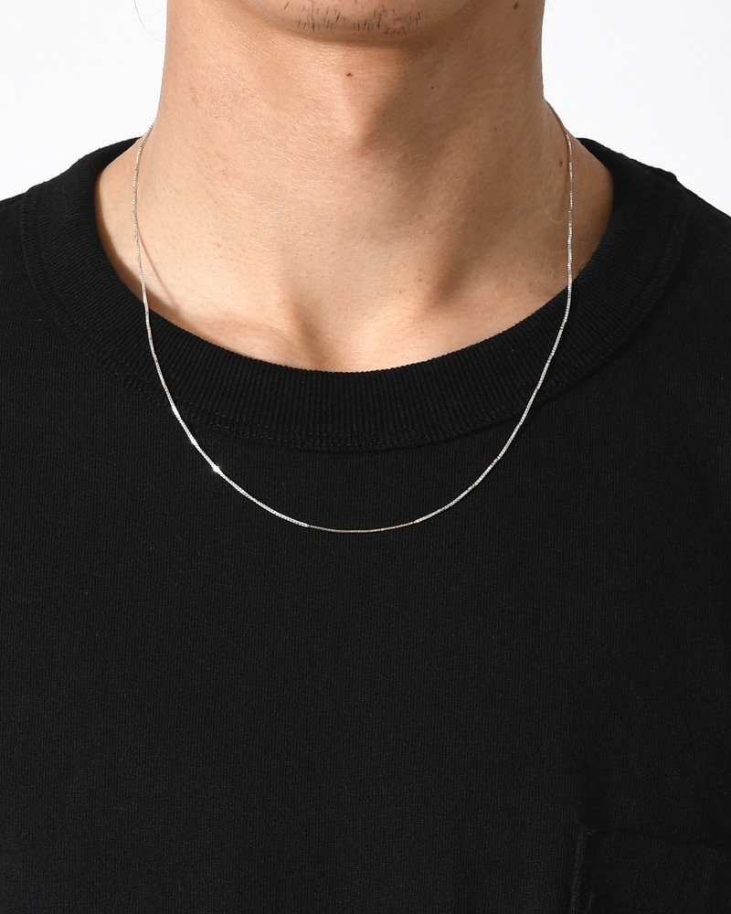 VENETIAN MIX CHAIN NECKLACE(18K GOLD 3cm) 50cm -SILVER-