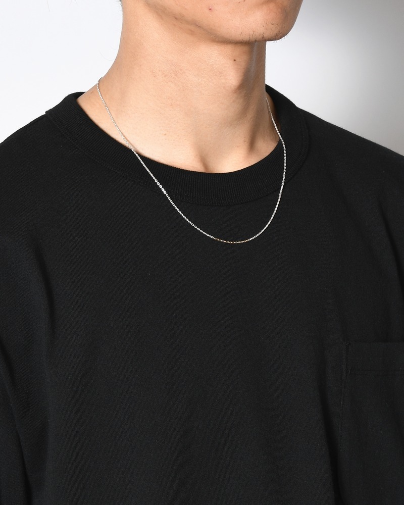 CABLE MIX CHAIN NECKLACE(18K GOLD 3cm) 50cm -SILVER-